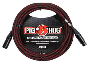Pig Hog Black and Red Woven 20ft XLR Microphone Cable Pig Hog Black and Red Woven 20ft XLR Microphone Cable