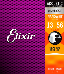 Elixir Acoustic 80/20 Medium with NANOWEB Coating Elixir Acoustic 80/20 Medium with NANOWEB Coating