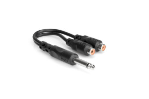 Hosa YPR-103 Y Cable - 1/4" TS to Dual RCAF Hosa YPR-103 Y Cable - 1/4" TS to Dual RCAF