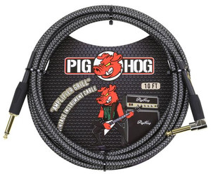 Pig Hog PCH10AGR Amplifier Grill Instrument Cable - 10ft Right Angle