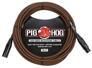 Pig Hog PHM20ORG Black and Orange Woven Microphone Cable - 20ft XLR Pig Hog PHM20ORG Black and Orange Woven Microphone Cable - 20ft XLR