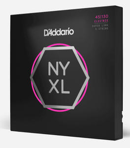 D'Addario NYXL45130SL NYXL Nickel-Wound 5-String Bass Strings - Super Long Scale, Light, 45-130