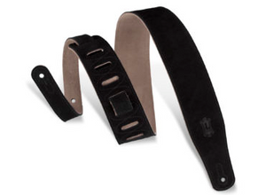 Levy's MS26-BLK 2.5" Suede Guitar Strap - Black