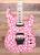 FU Pro Guitar Britt Lightning Signature Electric Guitar Hot Pink With White Leopard w/ Gigbag
