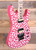 FU Pro Guitar Britt Lightning Signature Electric Guitar Hot Pink With White Leopard w/ Gigbag