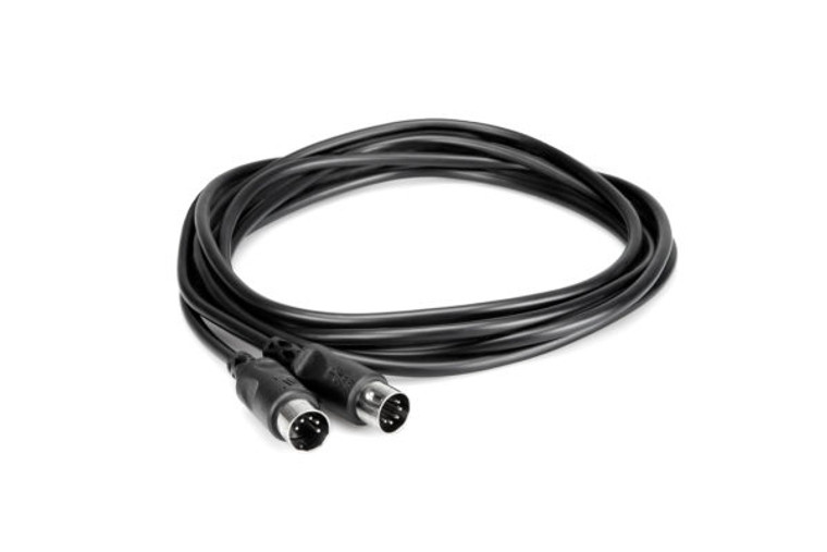 Hosa MID-305BK 5ft Midi Cable - 5-pin DIN to Same