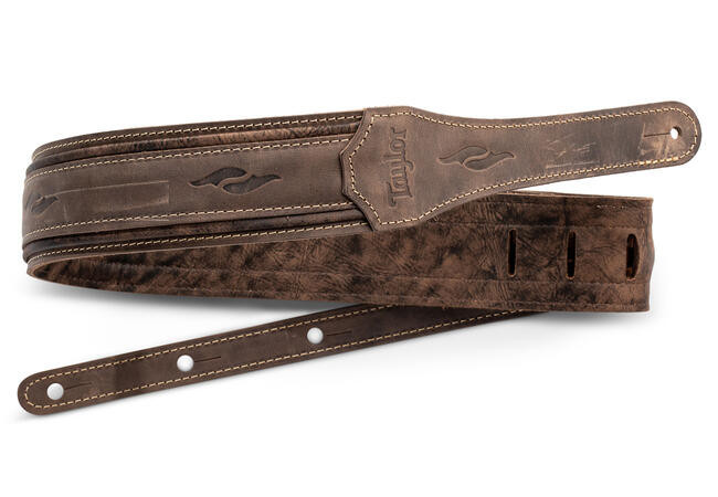 Taylor 4114-25 2.5" Element Guitar Strap - Dark Brown Distressed Leather