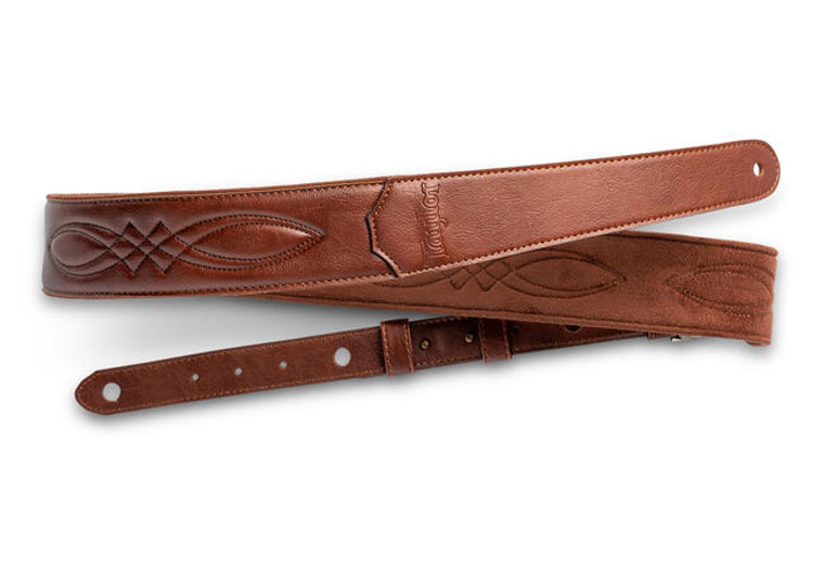 Taylor 4201-20 2" Vegan Guitar Strap - Medium Brown Leather