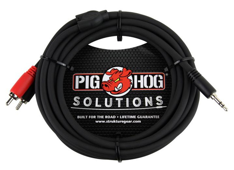 Pig Hog 10ft 3.5mm To Dual RCA Stereo Breakout Cable