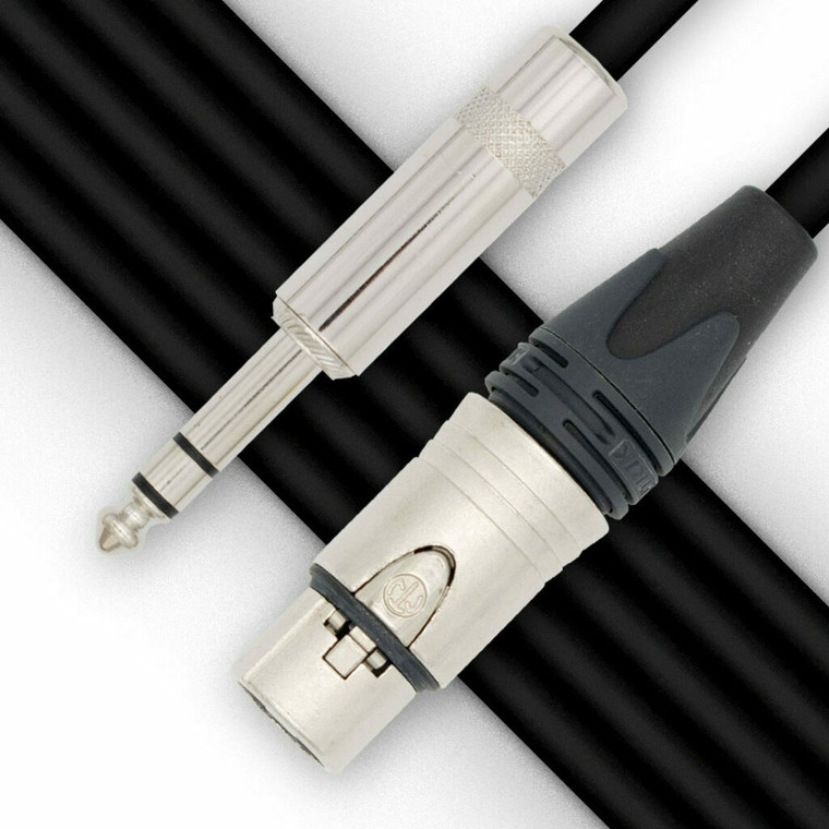 Island Music 1/4 TRS - XLR (F)  Balanced Microphone Cable - 6ft