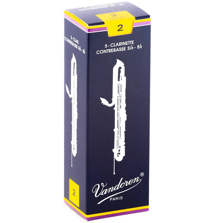 Vandoren Traditional Contrabass Clarinet Reeds Strength 2 - 5 Pack