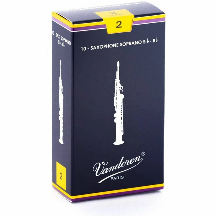 Vandoren Traditional Soprano Saxophone Reeds Strength 2  - 10 Pack