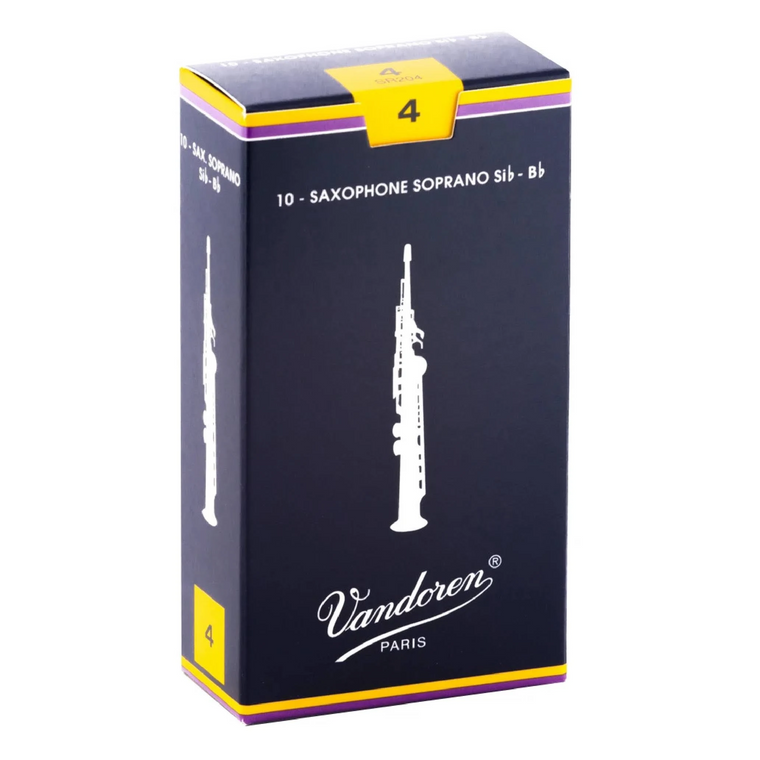Vandoren Traditional Soprano Saxophone Reeds Strength 4 - 10 Pack
