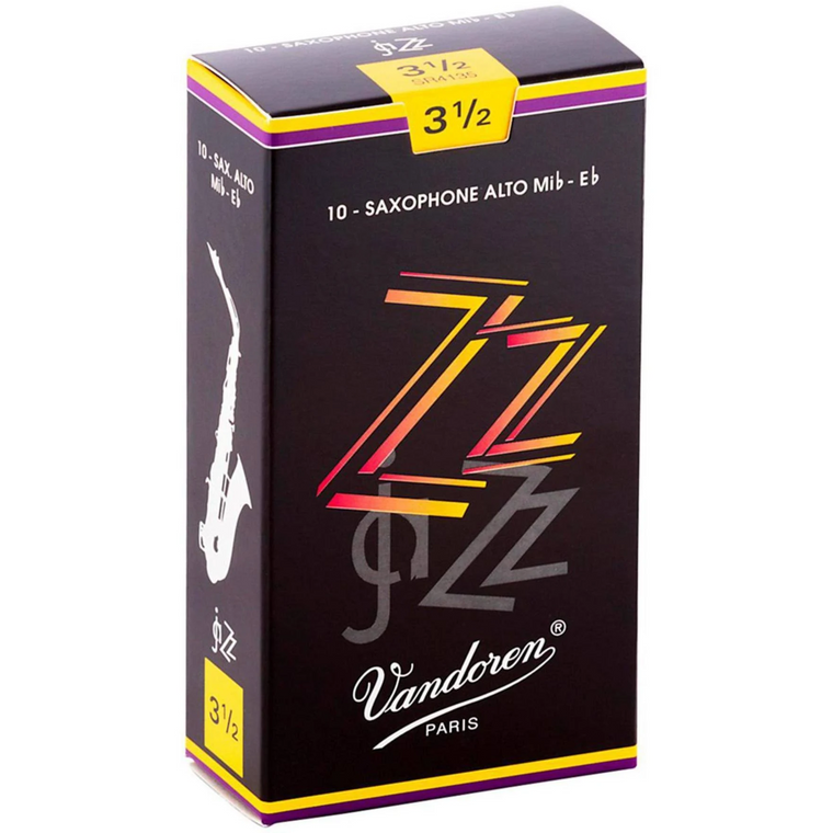 Vandoren ZZ Alto Saxophone Reeds Strength 3 1/2 - 10 Pack