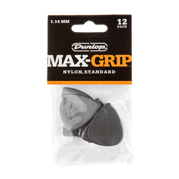 Dunlop Max-Grip Nylon Standard Pick 1.14MM - 12 Pack