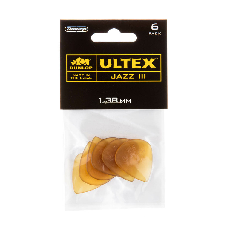 Dunlop Ultex Jazz III Pick 1.38mm - 6 Pack