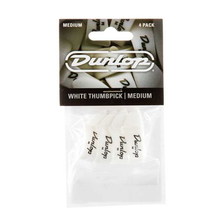 Dunlop White Thumbpicks Medium - 4 Pack