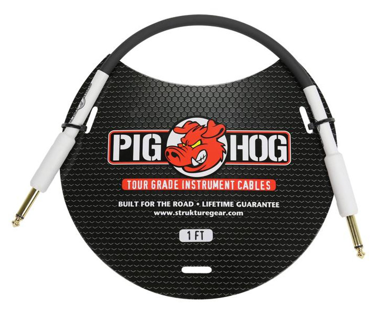 Pig Hog Instrument Cable 1ft - Black/White