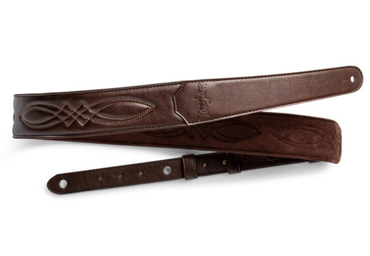 Taylor 2" Vegan Leather Guitar Strap Chocolate Brown