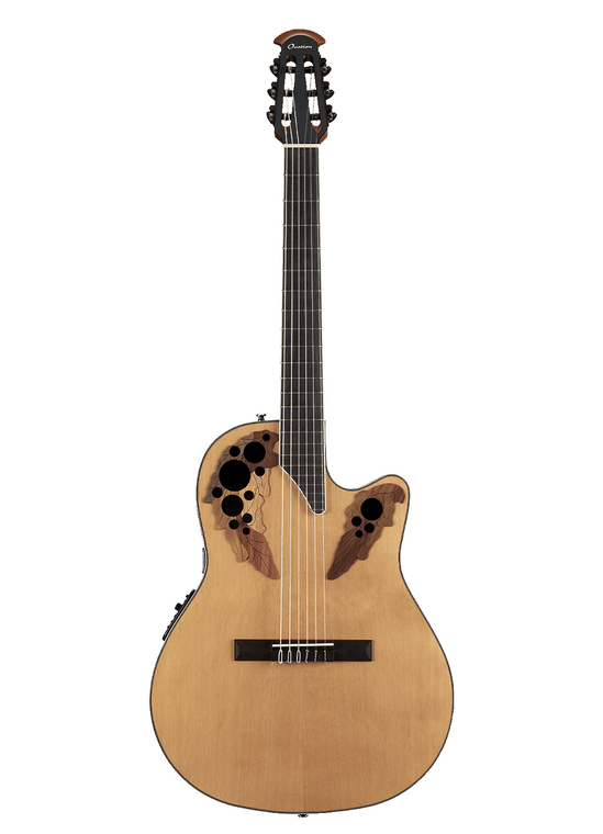 Ovation Celebrity Collection Celebrity Elite Nylon Mid Depth Acoustic/Electric Guitar Aged Natural