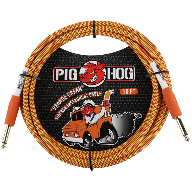 Pig Hog Orange Cream 10ft Instrument Cable