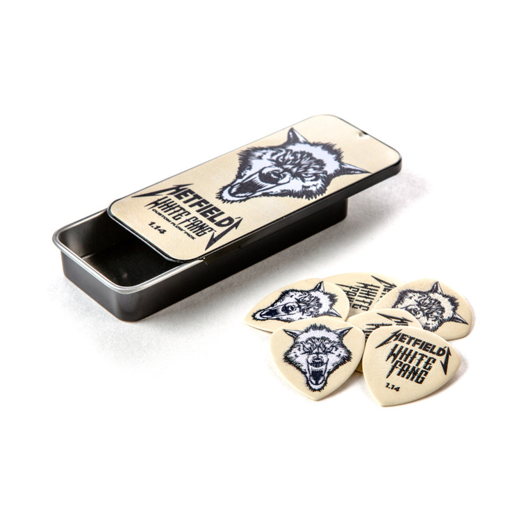 Dunlop Hetfield's White Fang Pick Tin 1.14MM 6 Pack