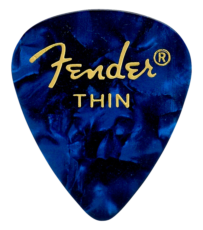 Fender Premium Celluloid 351 Thin Blue Moto Picks 12 Pack