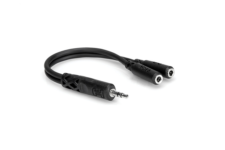 Hosa 3.5 mm TRS to Dual 3.5 mm TRSF Y Cable