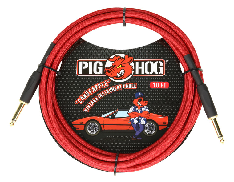Pig Hog 10ft "Candy Apple Red" Instrument Cable