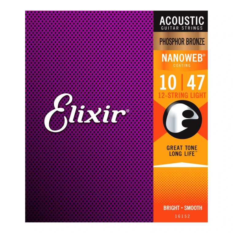 Elixir 16152 Nanoweb Coated Phosphor Bronze Acoustic 12-String Light