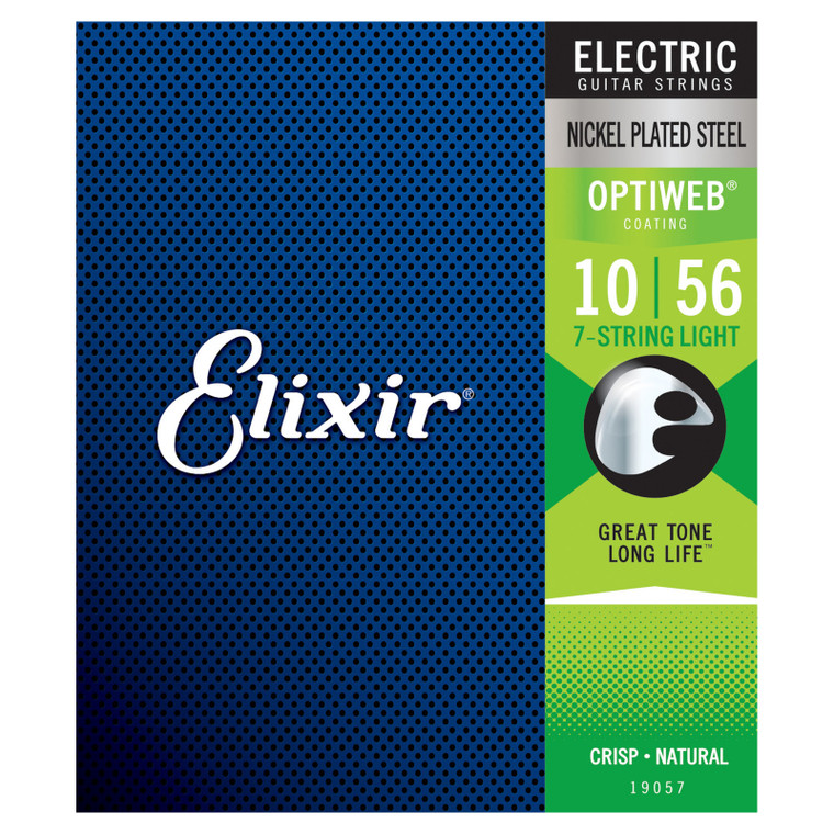 Elixir 19057 7-String Electric Nickel Plated Steel w/ Optiweb Coating Light