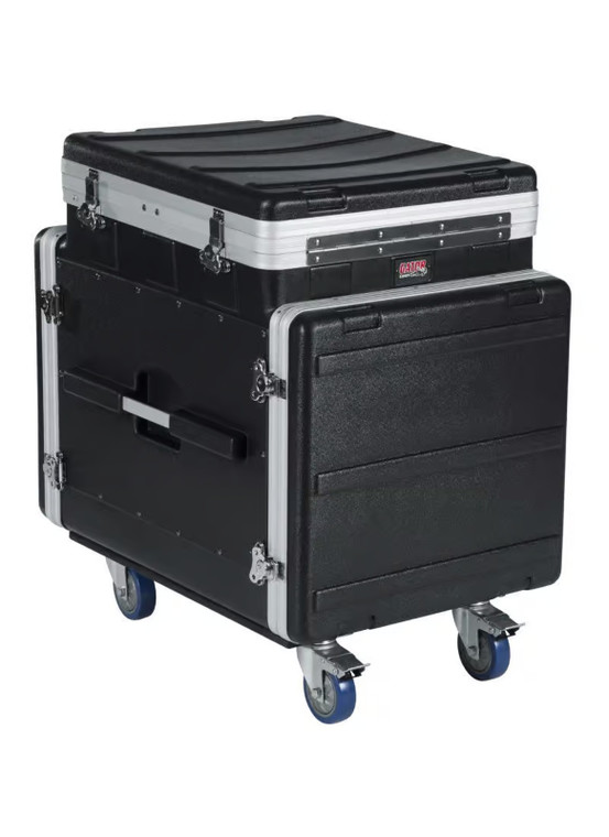 Gator GRC-12X10 PU ATA Molded PE Pop-Up Console Rack 12U Top & 10U Bottom w/ Casters