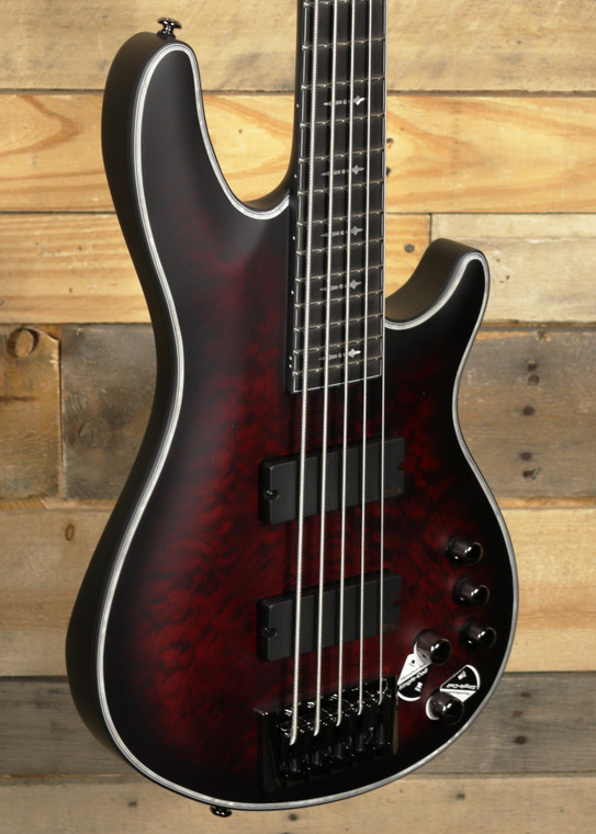 Schecter Hellraiser Extreme-5 5-String Bass Crimson Red Burst  Satin