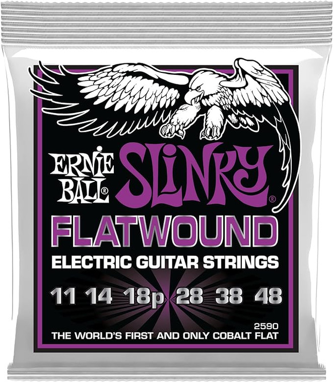 Ernie Ball Power Slinky Flatwound Electric Guitar Strings 11-48 Gauge