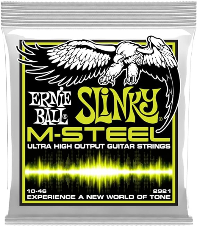 Ernie Ball M-Steel Regular Slinky Electric Guitar Strings - 10-46 Gauge