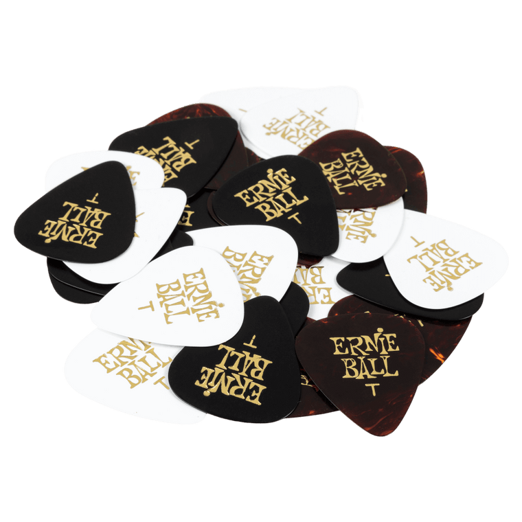 Ernie Ball Cellulose Guitar Picks - Thin Assorted Colors - 12 Pack