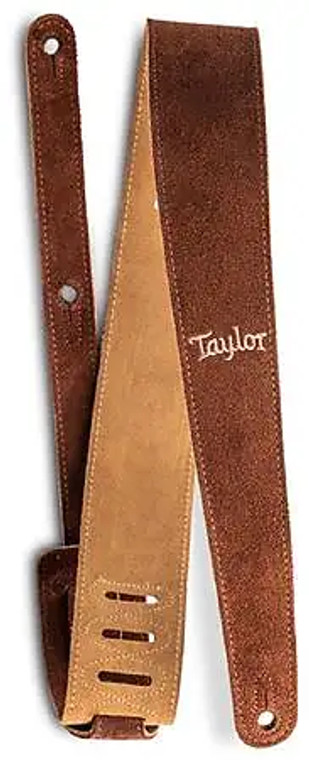 Taylor Suede Logo Guitar Strap - Chocolate