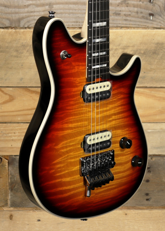 EVH Wolfgang USA 5A Flame Maple Electric Guitar 3-Color Sunburst  w/ Case