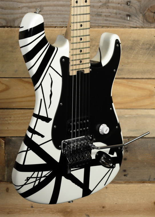 EVH Striped Series Electric Guitar White w/ Black Stripes "Excellent Condition"