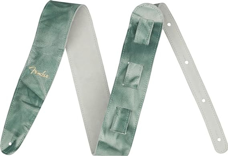 Fender Tie Dye Leather Strap - Sage Green - 2"
