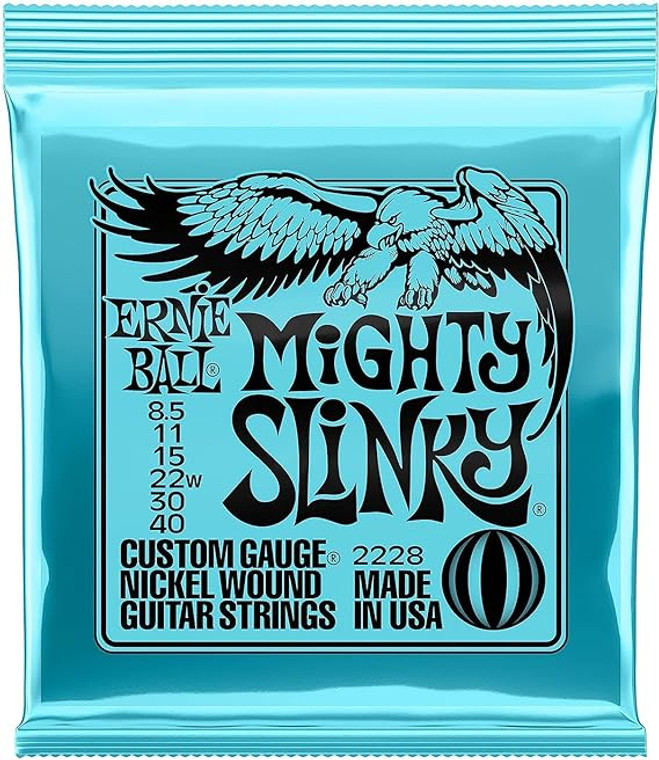 Ernie Ball Mighty Slinky Nickel Wound Electric Guitar Strings - 8.5-40 Gauge