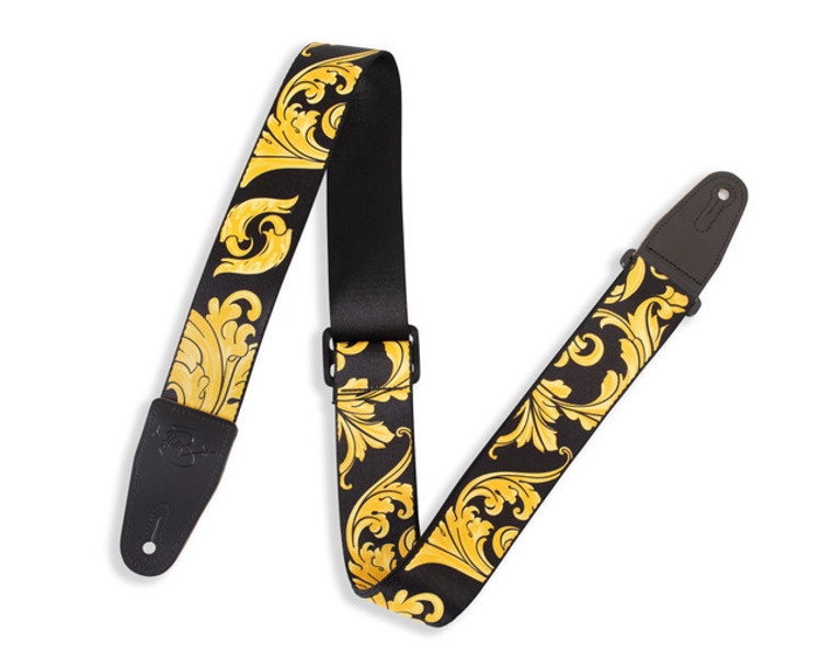 Levy's 2" Nita Strauss Signature Polyester Guitar Strap - Black & Gold