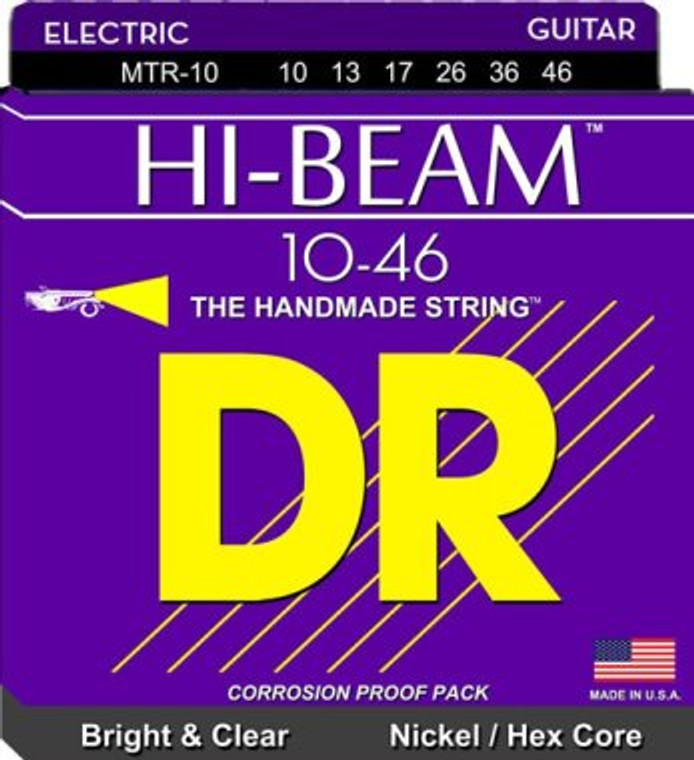 DR Strings Hi-Beam Med (10-46) Nickel Plated Electric Guitar Strings