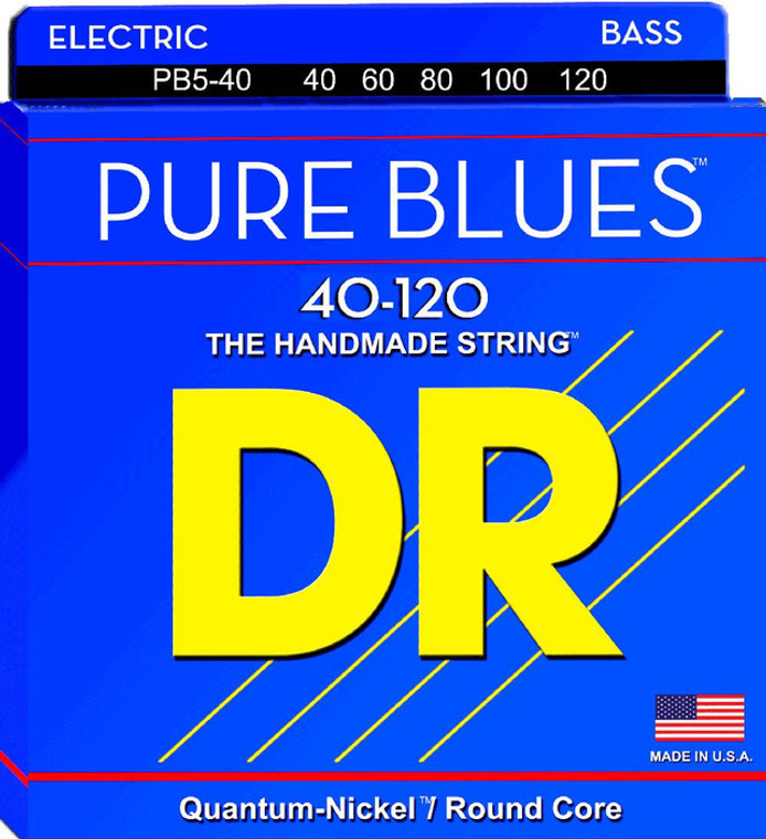 DR Pure Blues 5-Str Light (40-120) Quantum Nickel Bass Strings