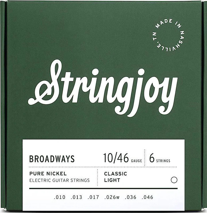 Stringjoy Classic Light Gauge (10-46) Pure Nickel Electric Guitar Strings