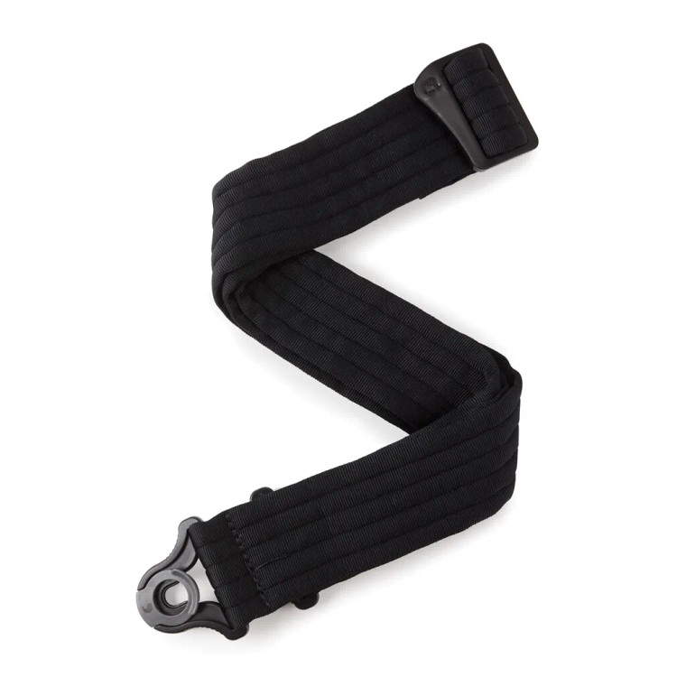 D'Addario Auto Lock Guitar Strap -  Black Padded Stripes