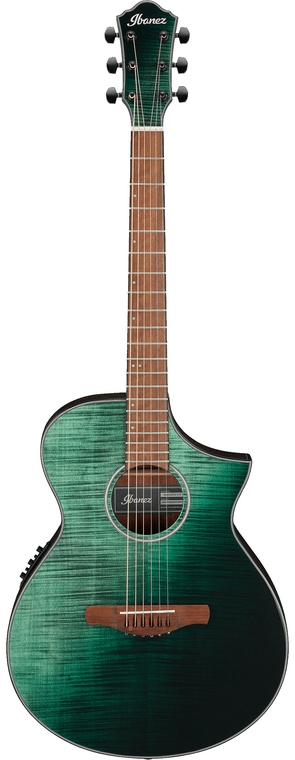 Ibanez AEWC32FM Acoustic/Electric Guitar Dark Green  Sunset Fade