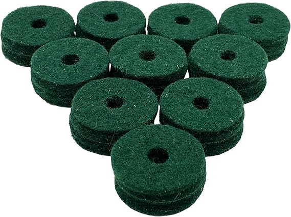 Ahead Wool Cymbal Felts - Green - 10 Pack