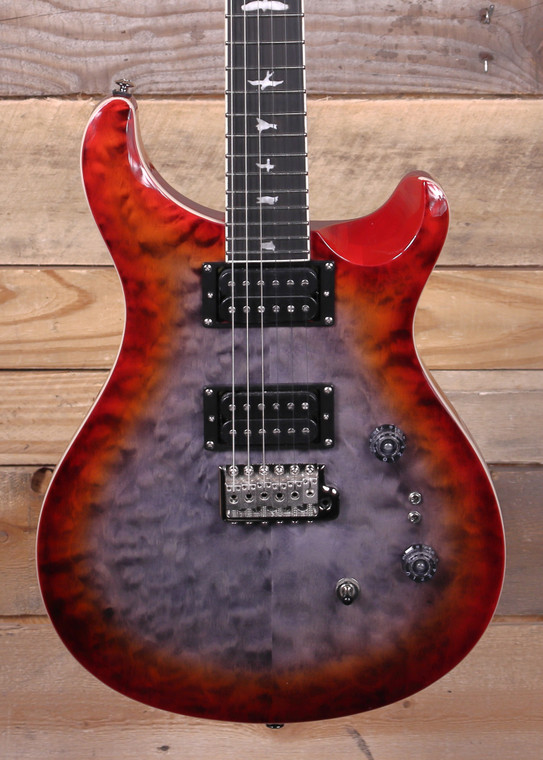 PRS SE Custom 24-08 Quilt Electric Guitar Charcoal Cherry Burst w/ Gigbag