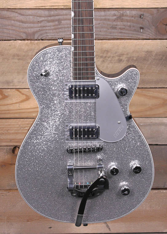 Gretsch G5230T Electromatic Sparkle Jet FT Single-Cut Electric Guitar Silver Sparkle w/ Bigsby
